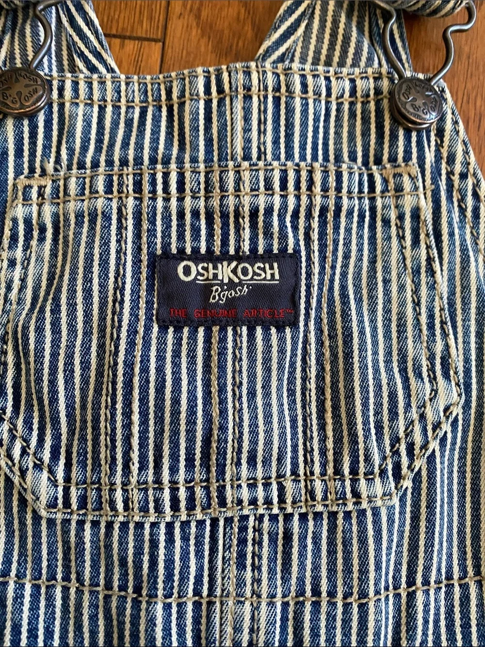 Osh Kosh B’gosh denim striped overalls-12 mos